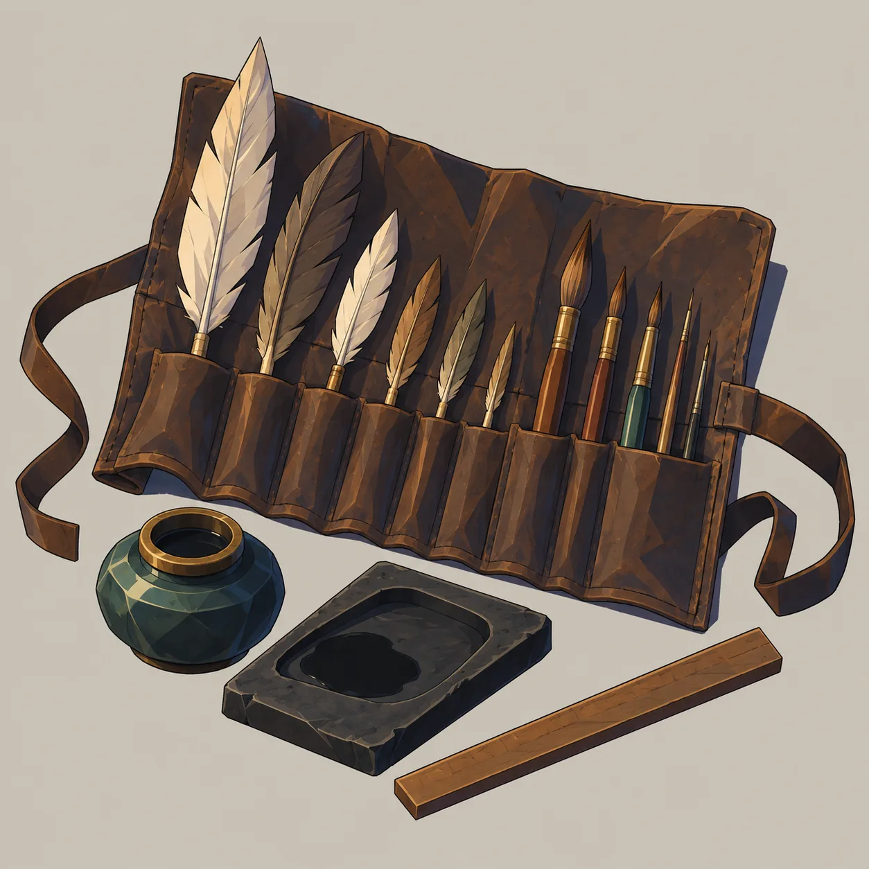 Illustration of Calligrapher’s Supplies