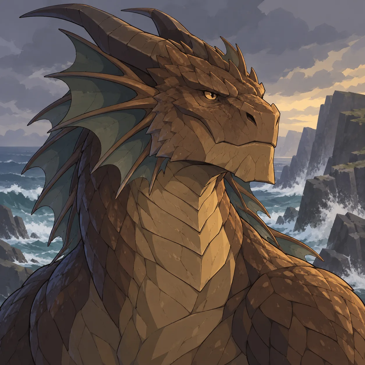 Ritratto di Drago di bronzo adulto
