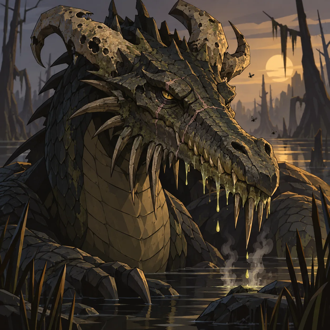 Ritratto di Drago nero antico
