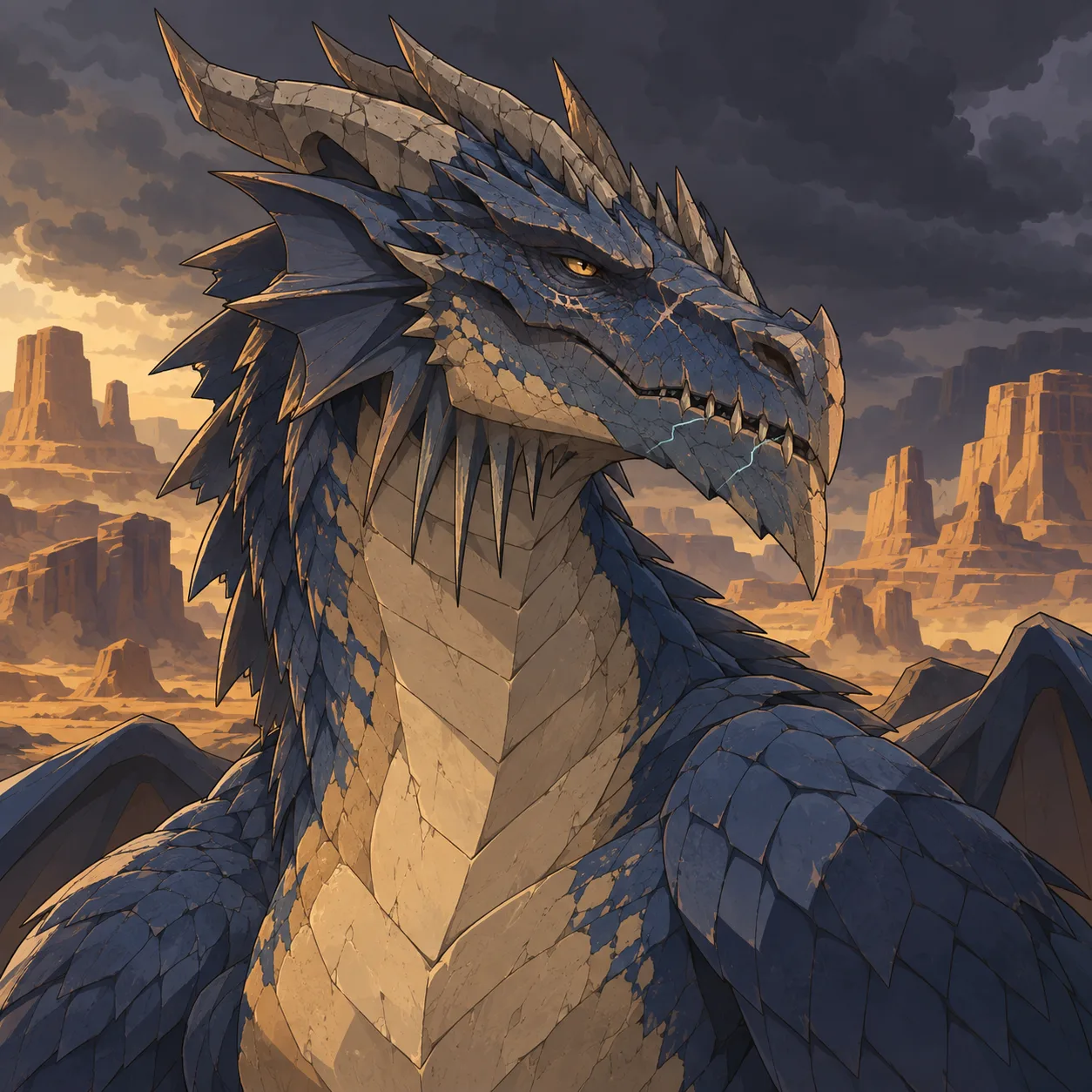Ritratto di Drago blu antico