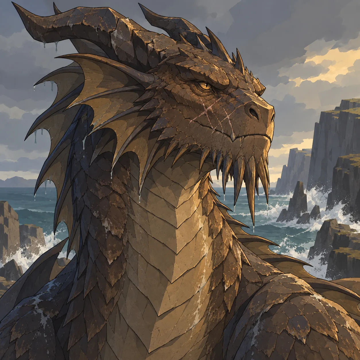 Ritratto di Drago di bronzo antico