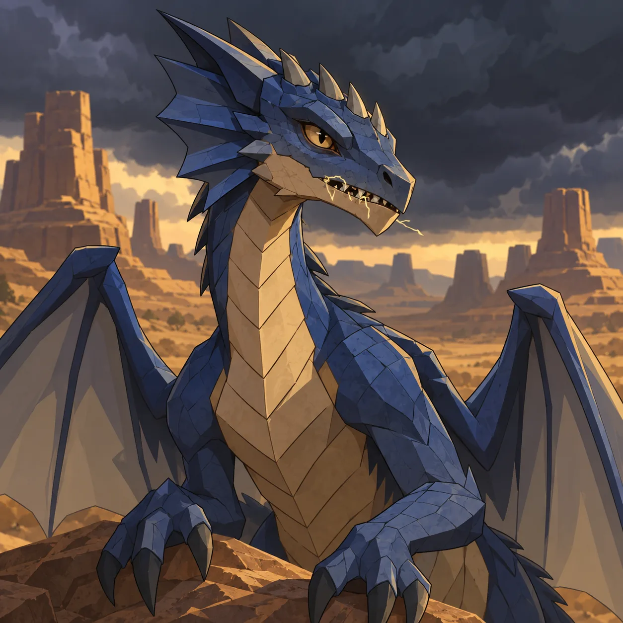 Ritratto di Drago blu cucciolo