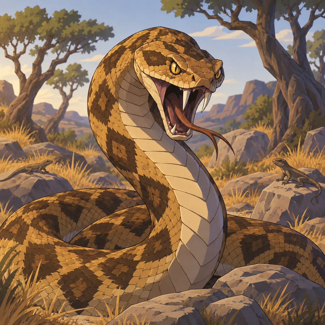 Portrait of Giant Venomous Snake