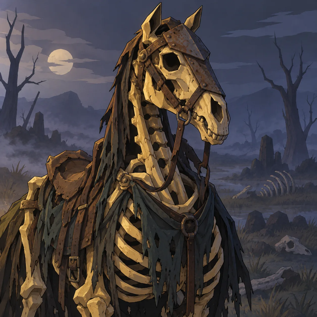 Ritratto di Scheletro di cavallo da guerra