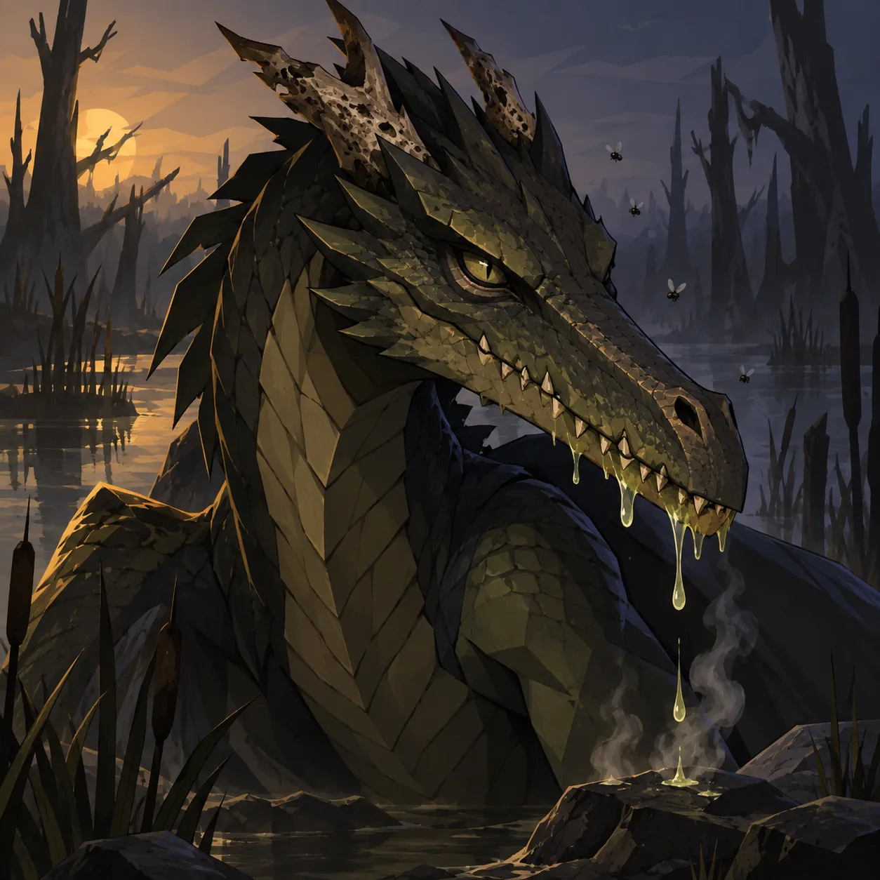Ritratto di Drago nero giovane
