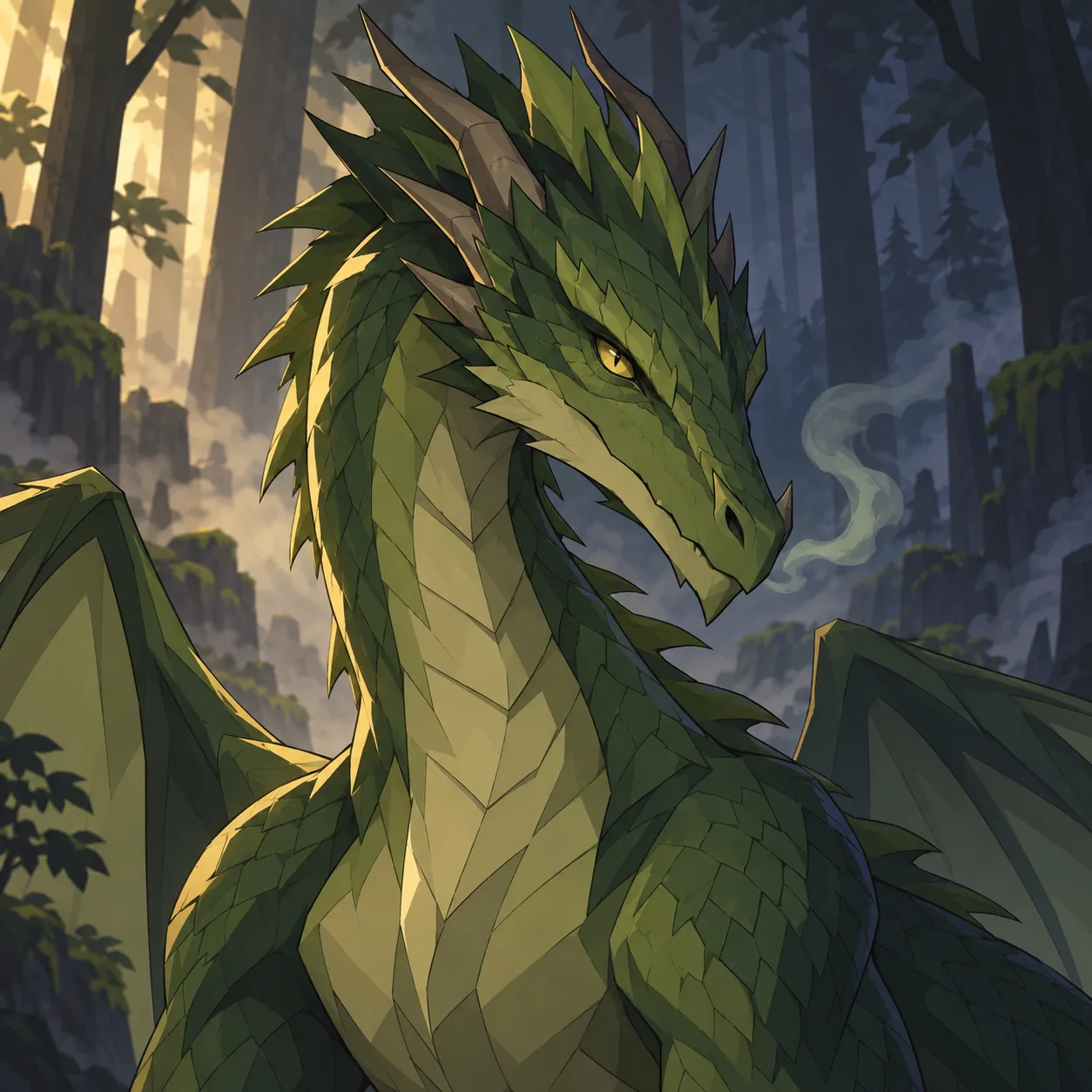 Ritratto di Drago verde giovane
